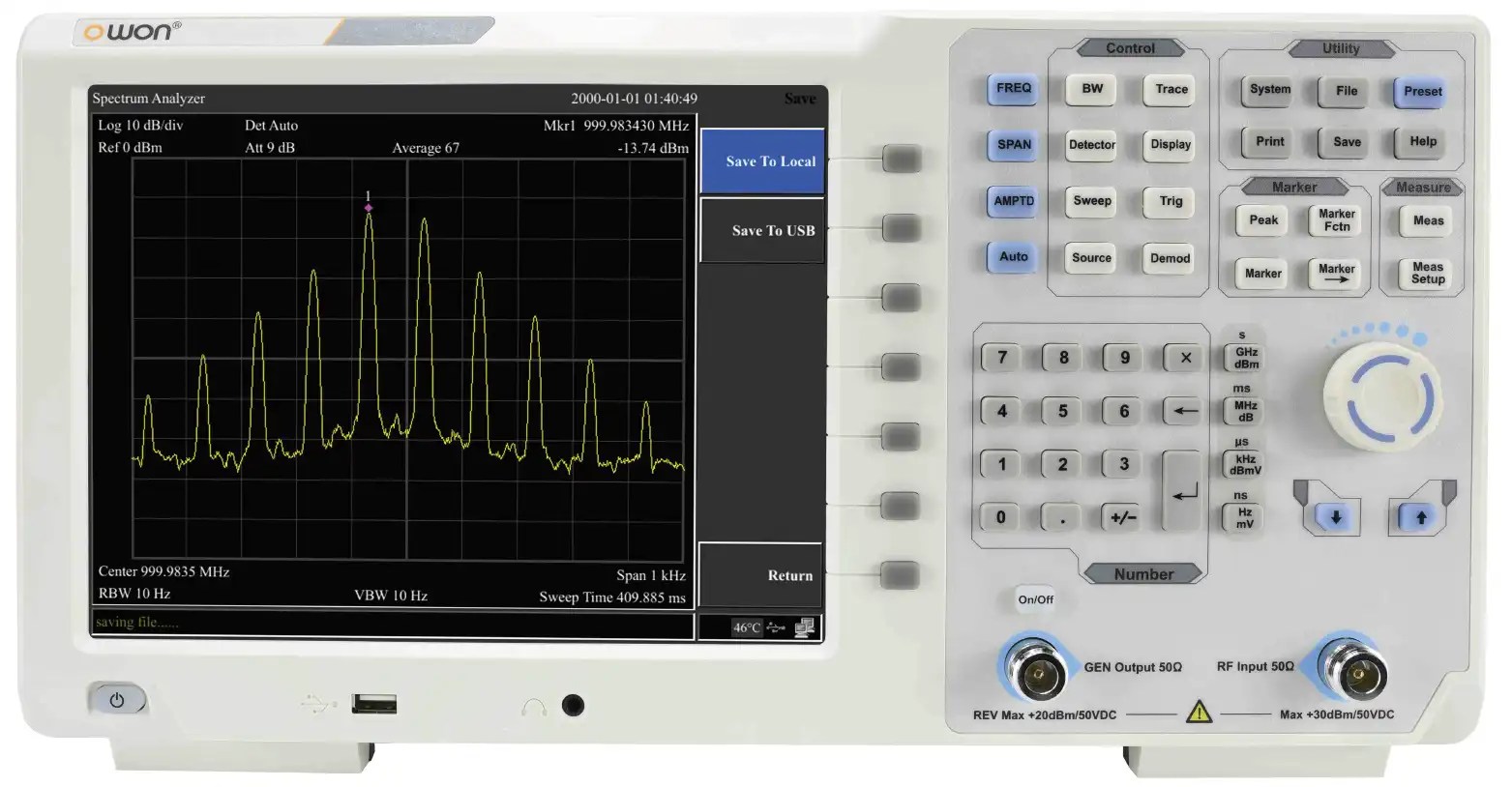 Owon XSA1036-TG Spectrum Analyzer 9 kHz-3.6 GHz